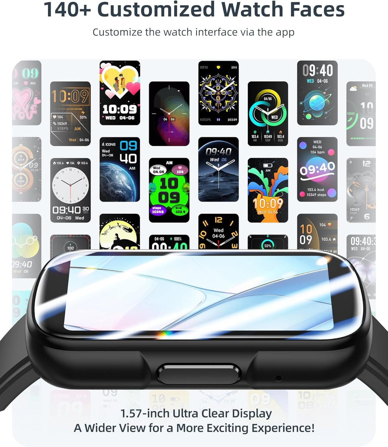 Fitness Tracker Answer/Make Calls, 1.57" Fitness Watch with 24/7 Heart Rate, Sleep Tracker, IP68 Smartwatch for Men Women with 110+ Sports, Step Counter, Calories, Activity Trakcer