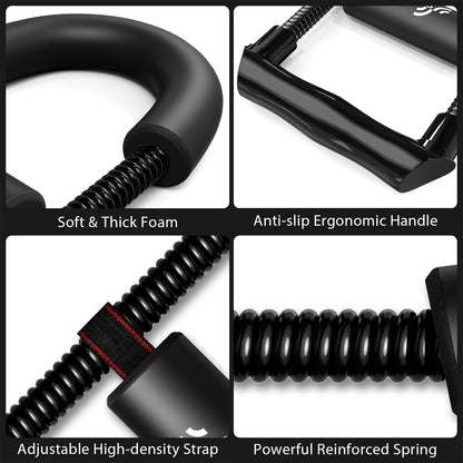 Forearm Strengthener Grip Strength Trainer, Adjustable Wrist and Forearm Exerciser for Hand Grip, Wrist Strengthener Trainer for Athletes, Climbers, Golf, Tennis, Home Gym Workout Equipment