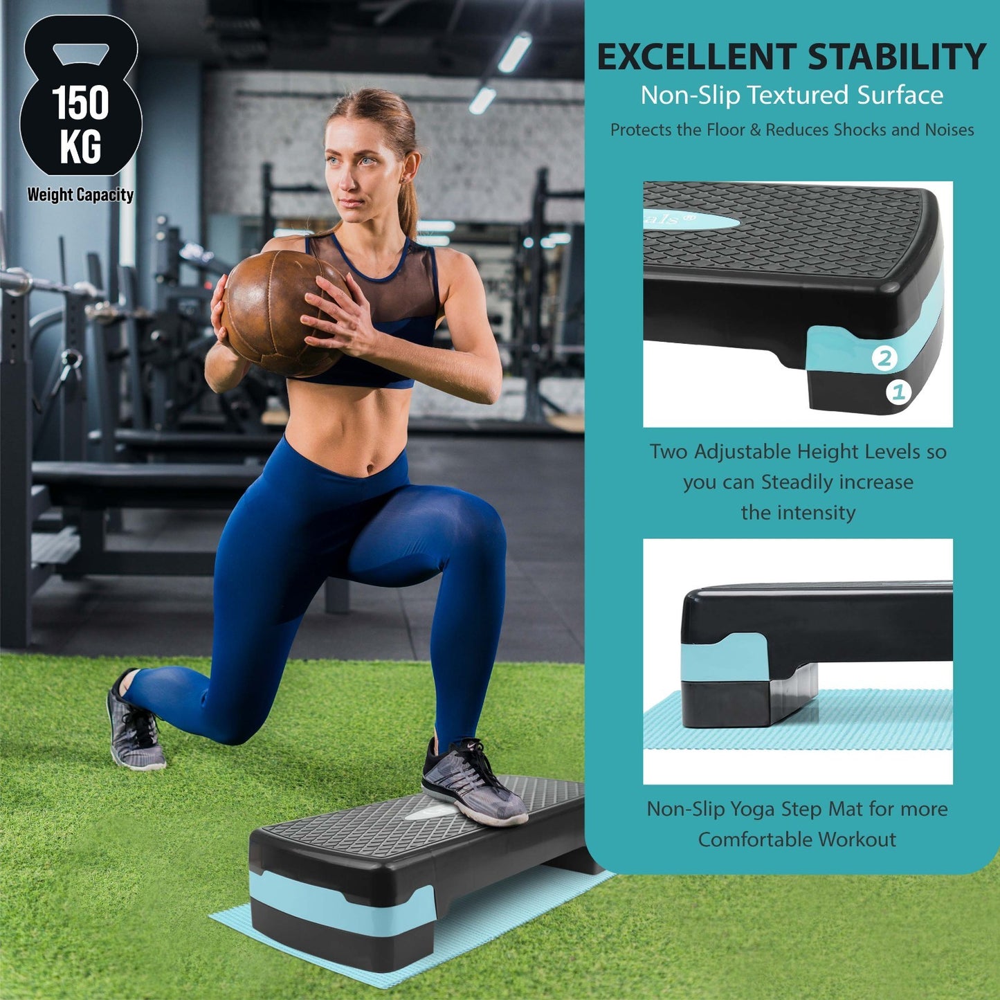 Aerobic Exercise Stepper Durable Non-Slip Mat Adjustable Fitness Yoga Equipment