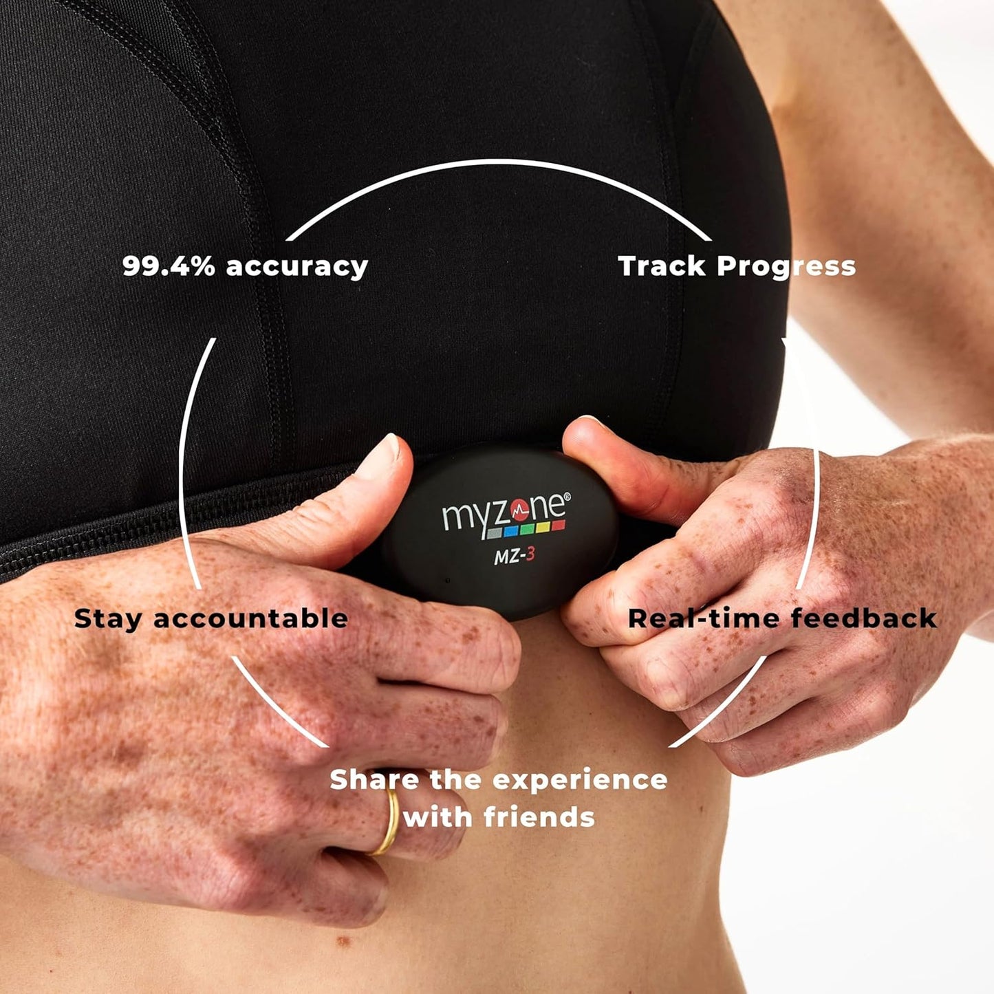 MZ-3 Physical Activity Chest Strap Heart Rate Monitor - Fitness & Activity Tracker