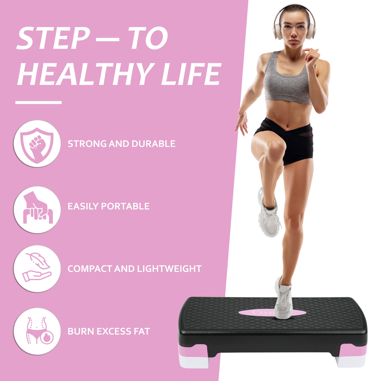Aerobic Exercise Stepper Durable Non-Slip Mat Adjustable Fitness Yoga Equipment