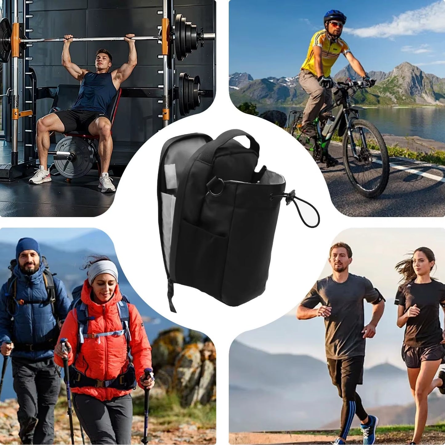 Fashionable Cross-Border New Sport Water Bottle Bag Magnetic Absorption Fitness Gym Magnetic Portable Water Bottle Bag
