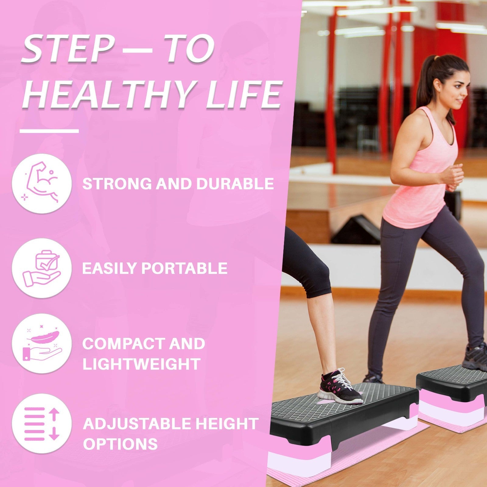 Aerobic Exercise Stepper Durable Non-Slip Mat Adjustable Fitness Yoga Equipment