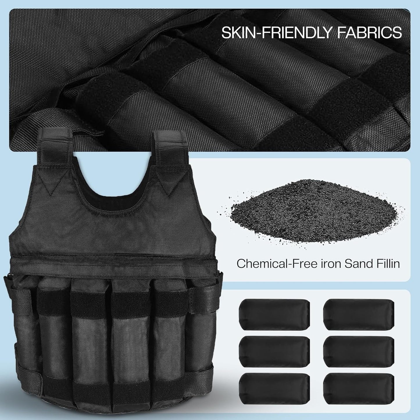 5-20 Kg Weighted Vest Gym Running Fitness Sports Training Weight Loss Jacket UK