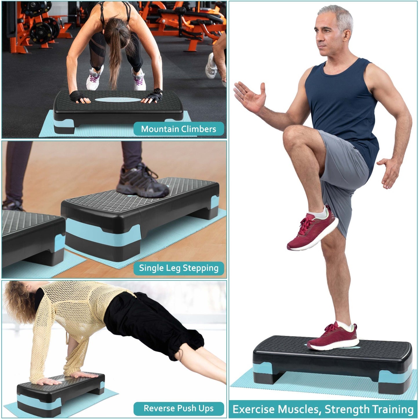 Aerobic Exercise Stepper Durable Non-Slip Mat Adjustable Fitness Yoga Equipment