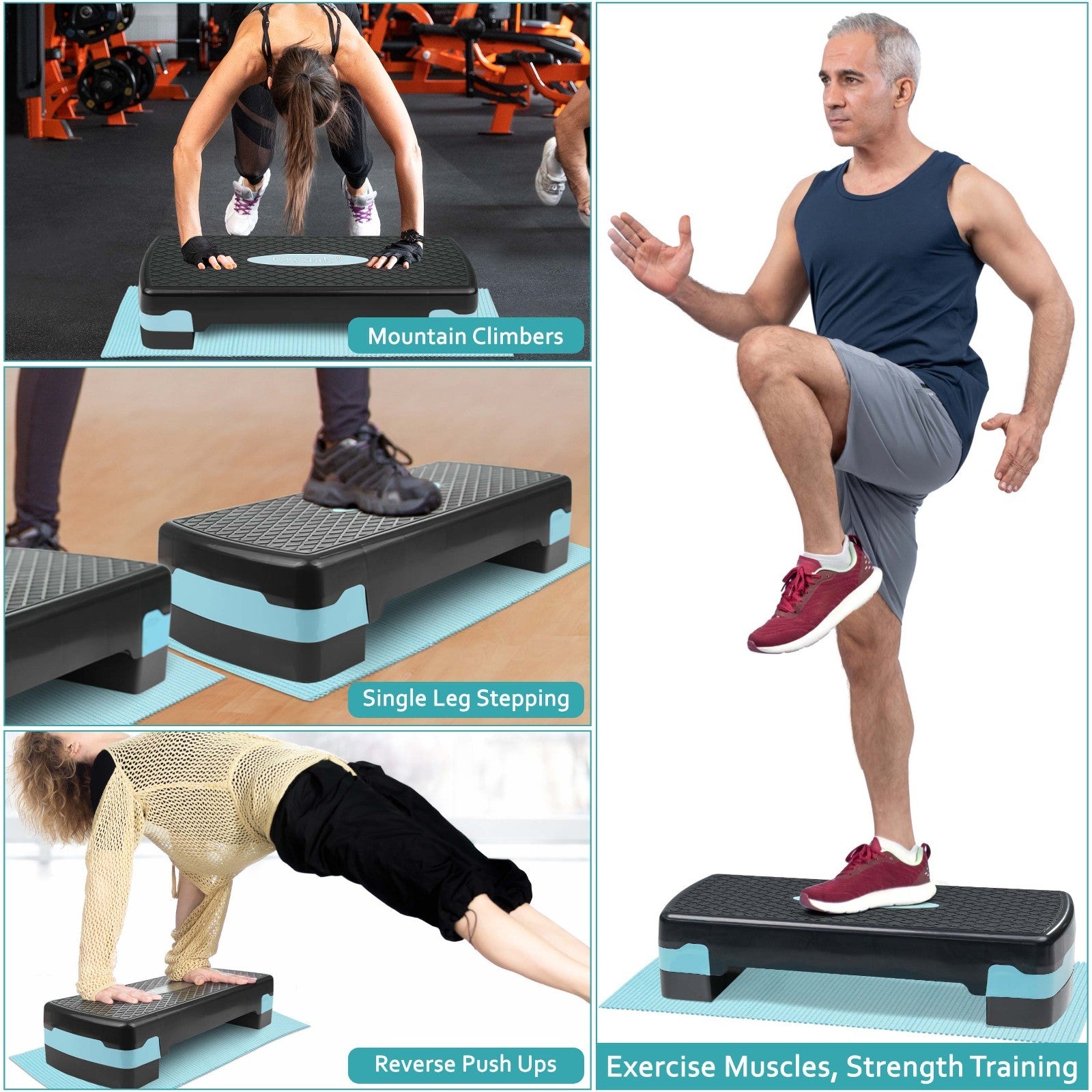 Aerobic Exercise Stepper Durable Non-Slip Mat Adjustable Fitness Yoga Equipment